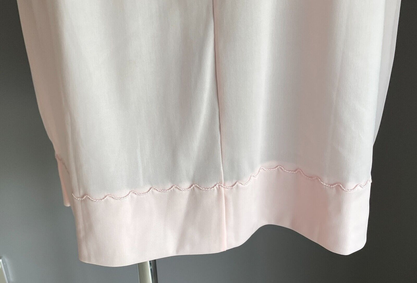 OSTI Petticoat Satin Star Pink Bri-Nylon Embroidered Full Slip Size 14 Vintage