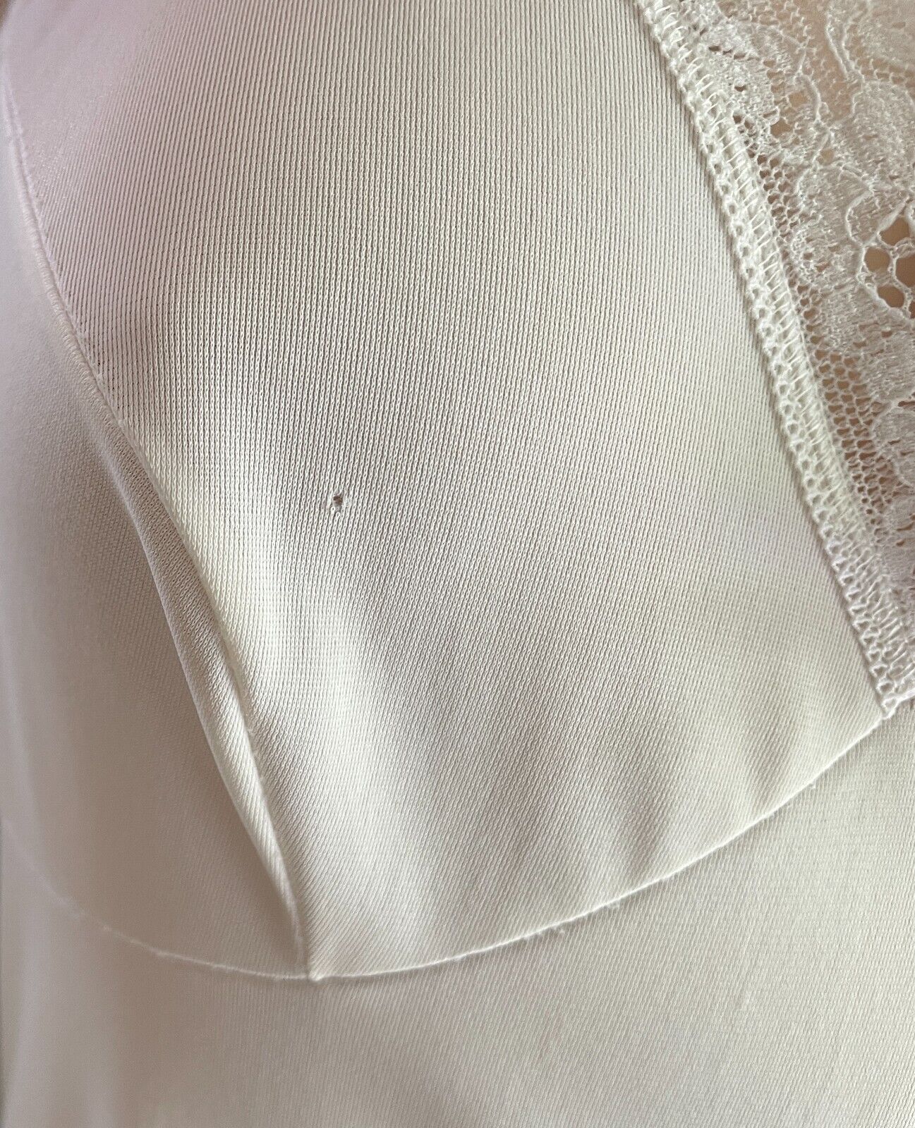 Vintage Nylon Petticoat White Full Slip Lace Trim Ladies Size 12