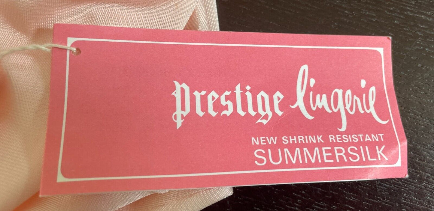 PRESTIGE LINGERIE Summersilk Petticoat Blush Pink Full Slip Size 14 NEW Vintage
