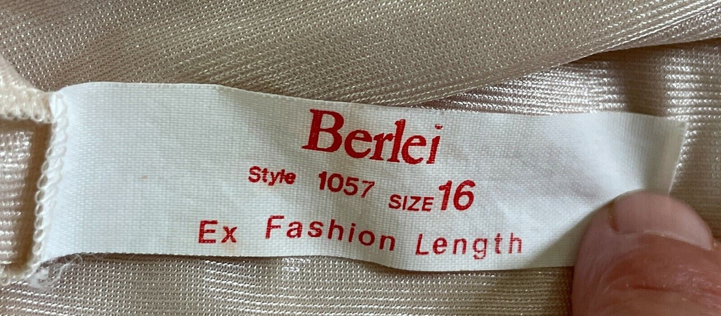 BERLEI Petticoat Cream Off White Full Slip Nylon Ladies Size 16 Lingerie Vintage
