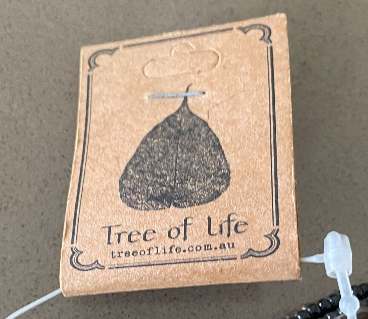 TREE OF LIFE Brown Gold Silver Black Bead Multi Strand Choker - NEW