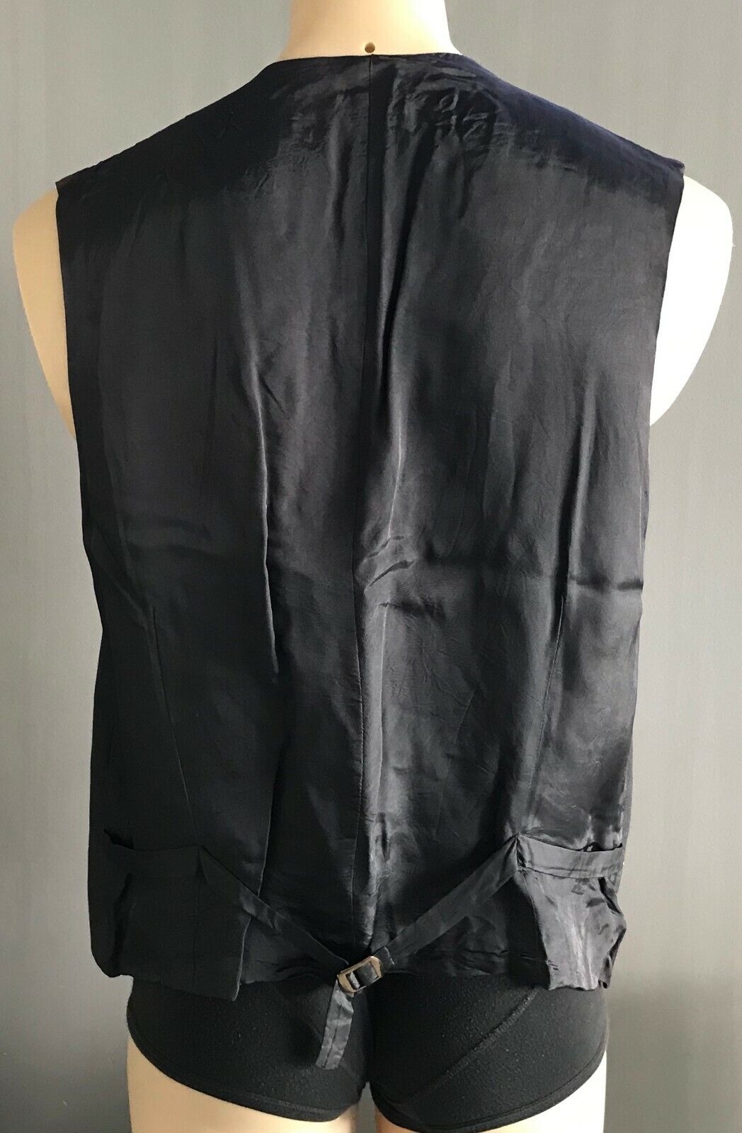 Mens Waistcoat TROJACO Vest Grey & White Pinstripe Size 44 111cm Chest Business