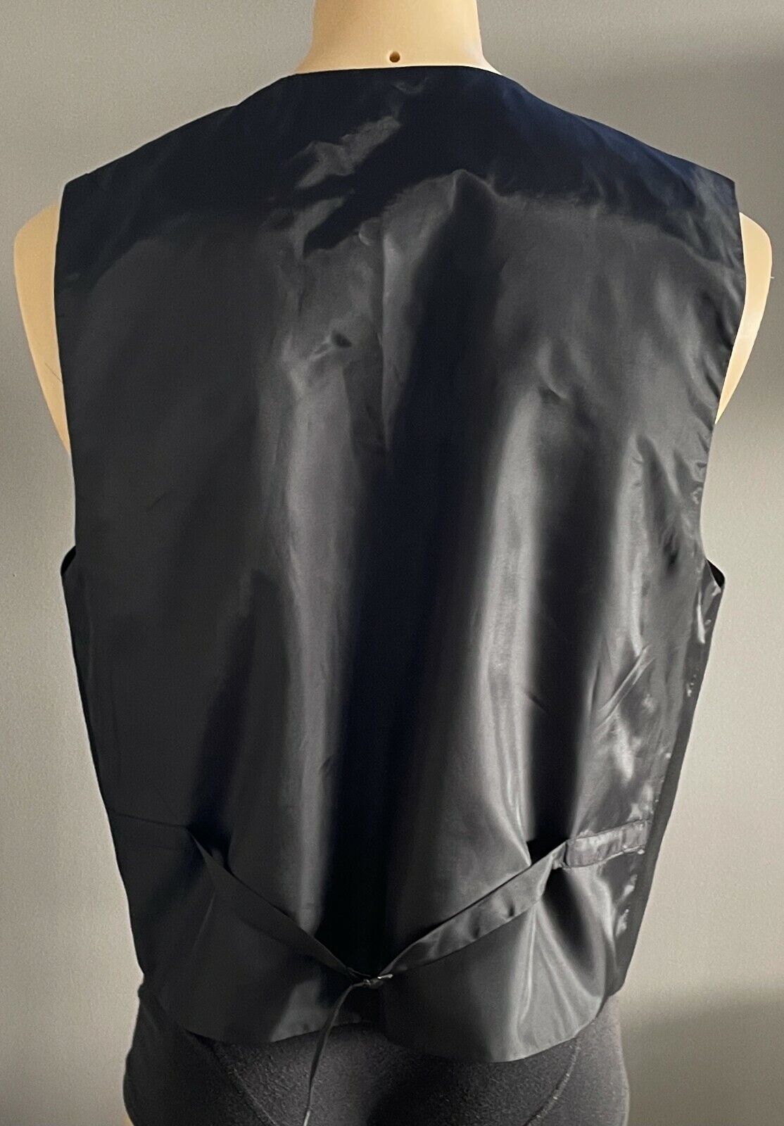 Mens Waistcoat 1980's ROGUE Vest Black Size L Chest 112cm Formal Hipster