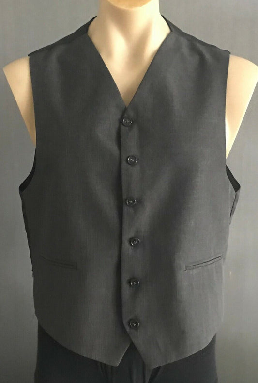 Mens Waistcoat Vest Grey Formal Size M Chest 108cm 1920's Costume