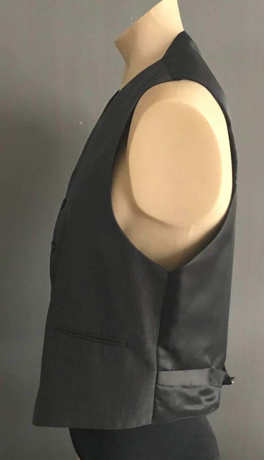 Mens Waistcoat Vest Grey Formal Size M Chest 108cm 1920's Costume