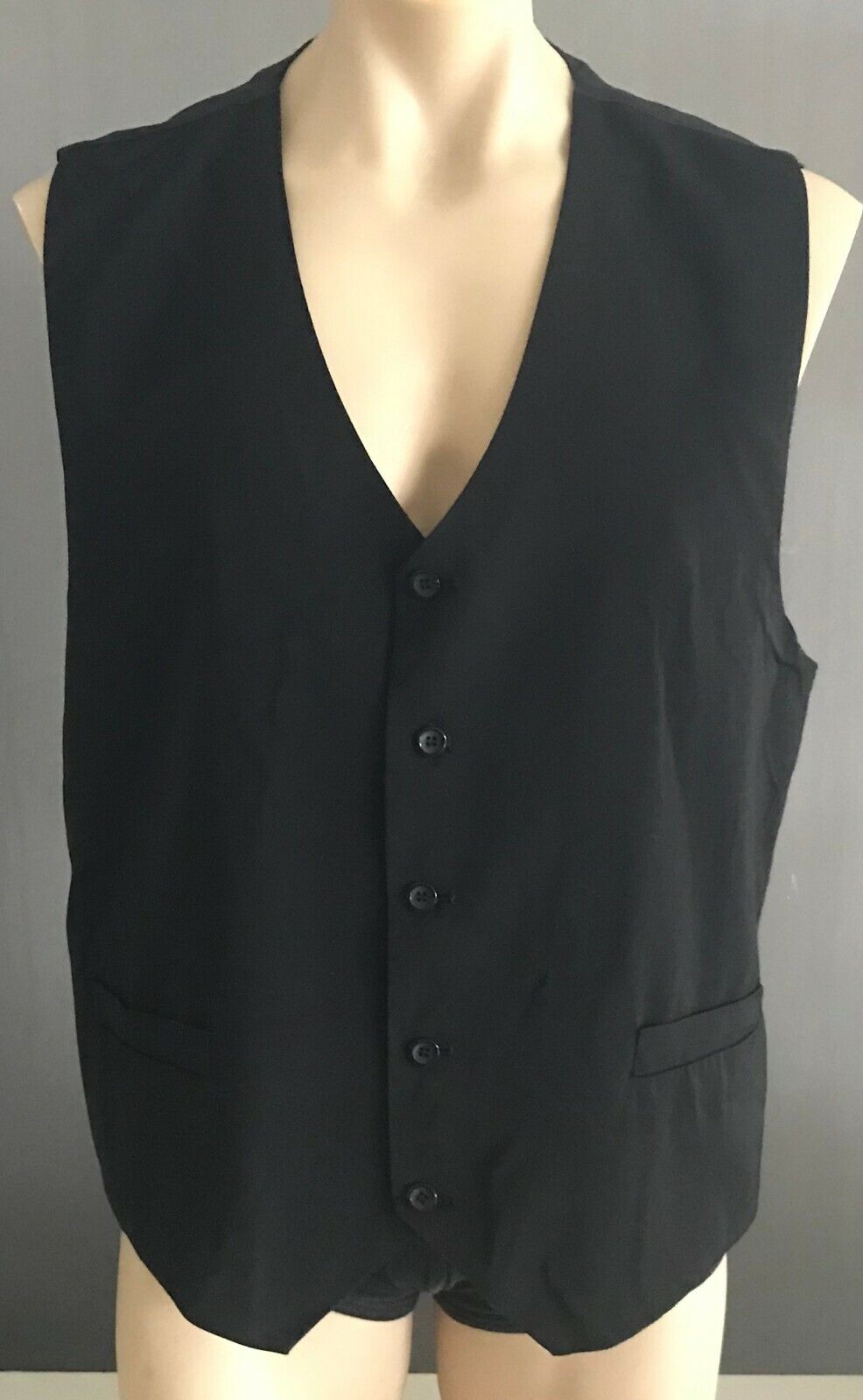 Mens Waistcoat ROBERT HUNTLEY  Black Sleeveless Vest Size 3XL Chest 126cm