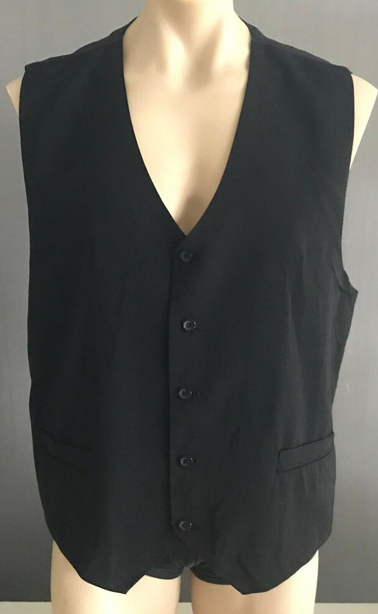 Mens Waistcoat ROBERT HUNTLEY  Black Sleeveless Vest Size 3XL Chest 126cm
