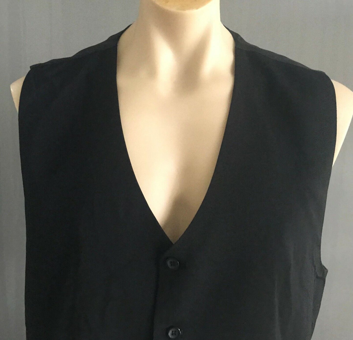 Mens Waistcoat ROBERT HUNTLEY  Black Sleeveless Vest Size 3XL Chest 126cm