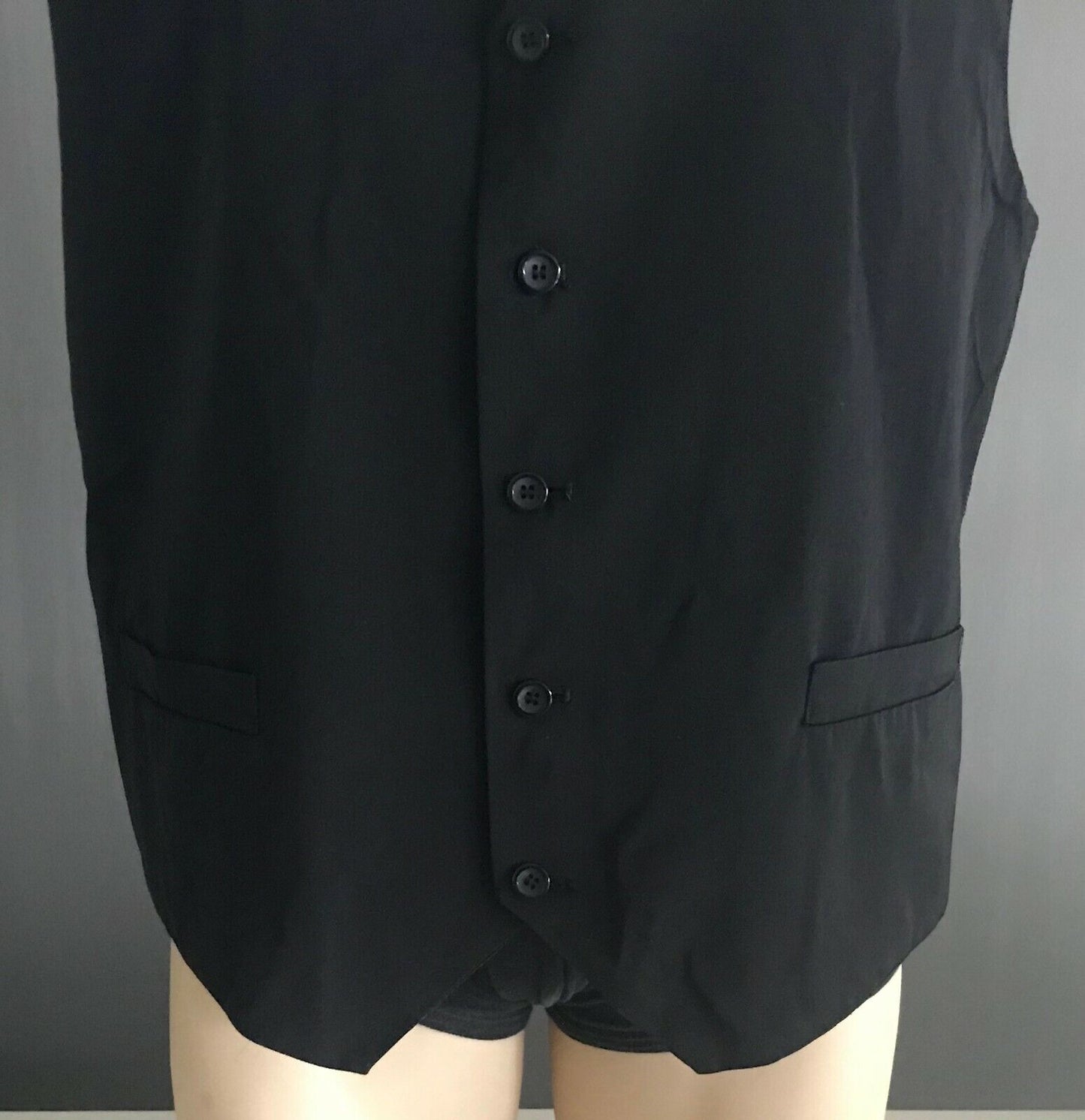 Mens Waistcoat ROBERT HUNTLEY  Black Sleeveless Vest Size 3XL Chest 126cm