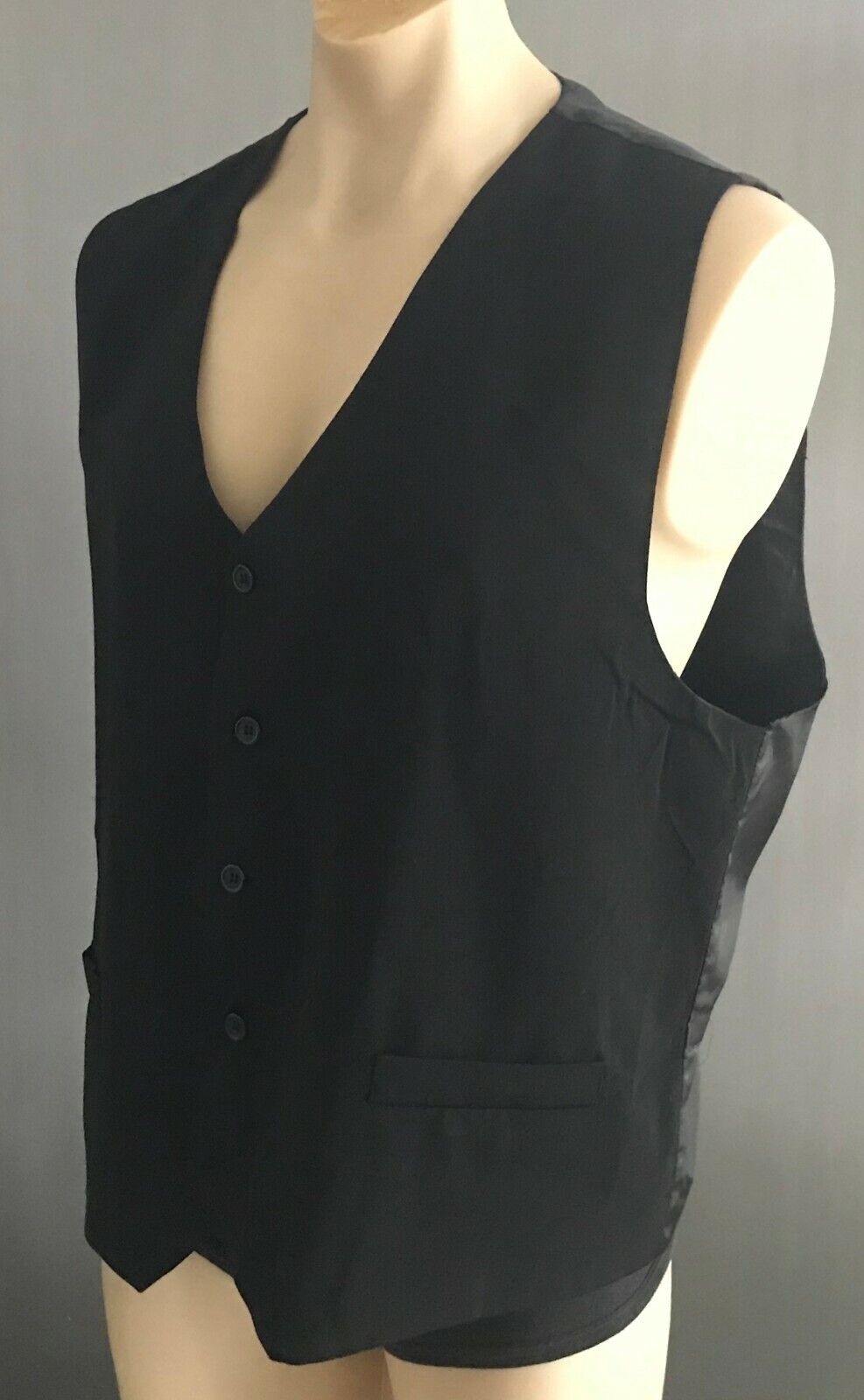 Mens Waistcoat ROBERT HUNTLEY  Black Sleeveless Vest Size 3XL Chest 126cm