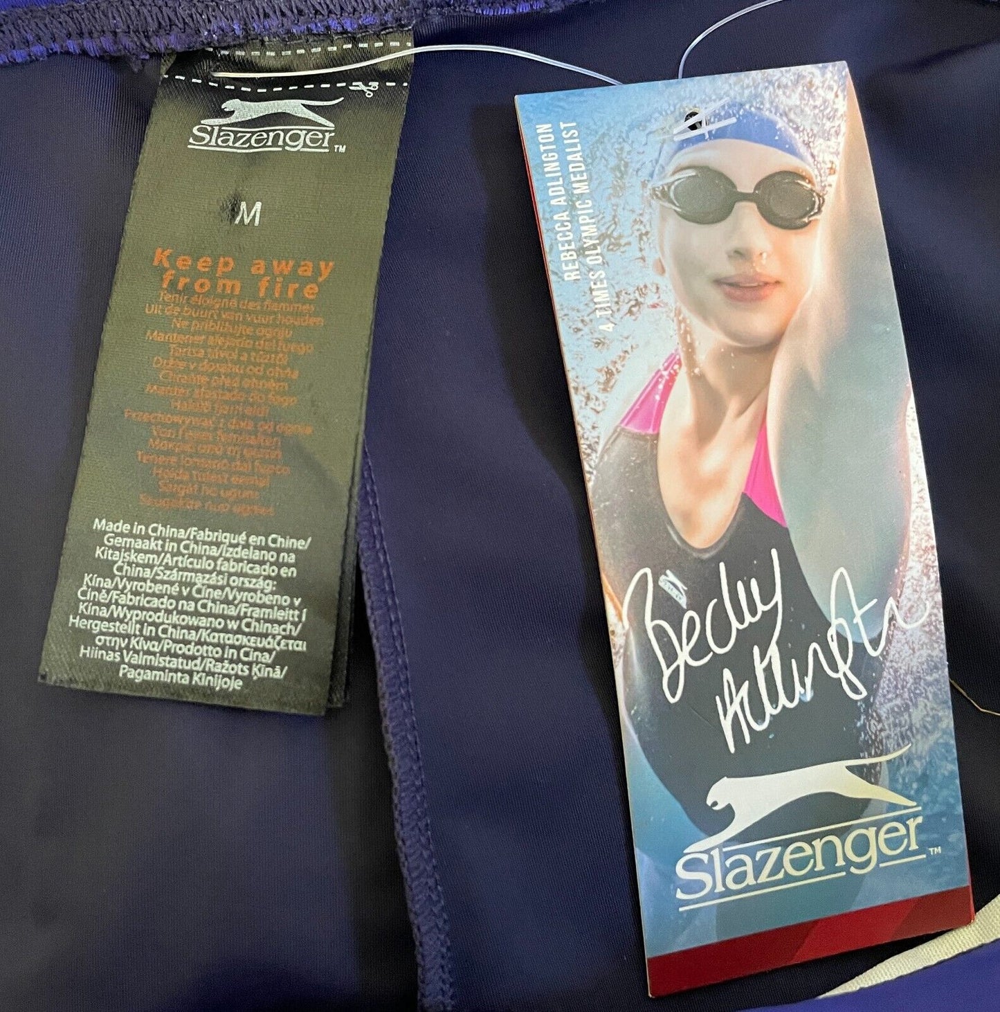 SLAZENGER Swimming Shorts Navy Purple Jammer Rebecca Adlington Size M NEW