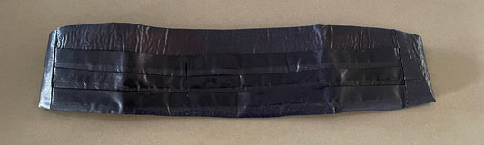 LIDO Cummerbund Black Shiny Adjustable Formal Waist Band Vintage Mens NEW