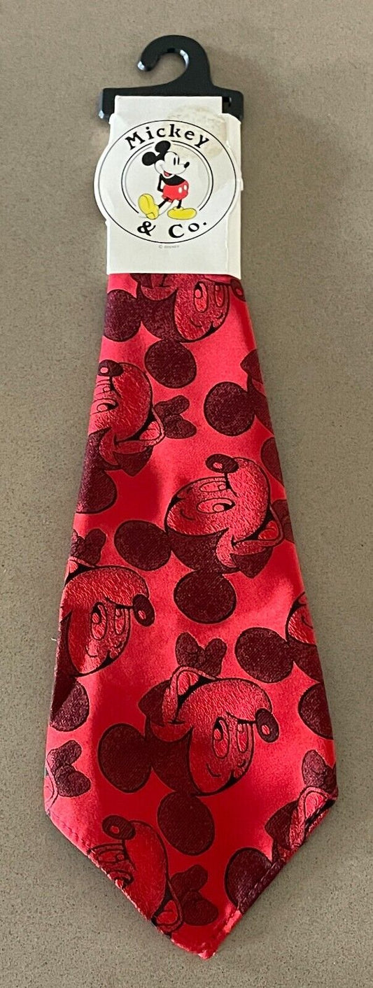 Mens Pocket Square Mickey Mouse MICKEY & CO Red & Black Jacquard  Print