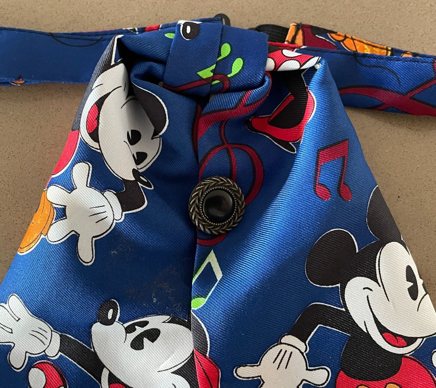 JOHN & LOIS Cravat Mickey Mouse Minnie Puff NeckTie Button Trim Pre-tied Adjust