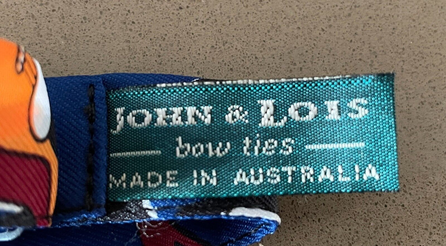 JOHN & LOIS Cravat Mickey Mouse Minnie Puff NeckTie Button Trim Pre-tied Adjust