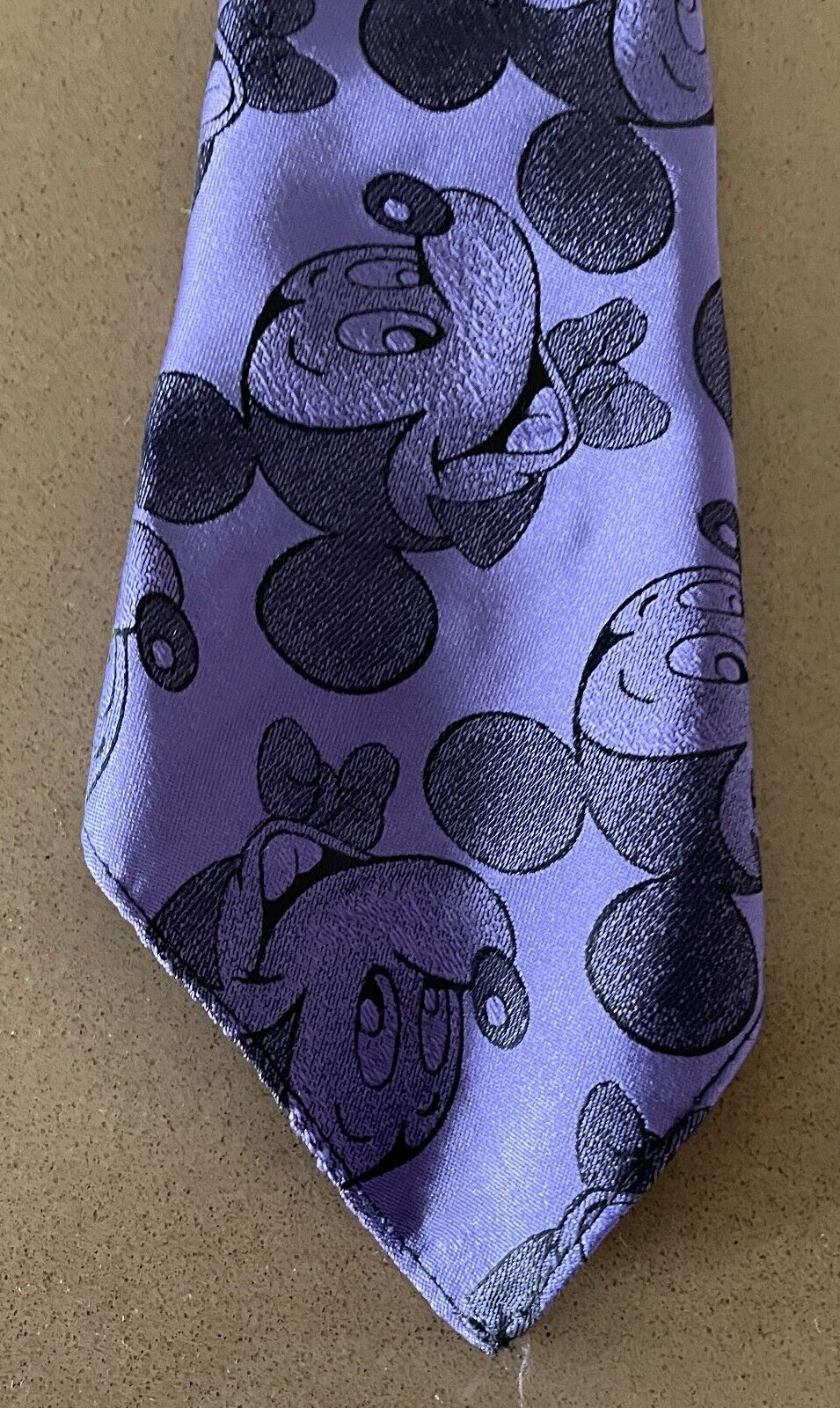 Mens Pocket Square Mickey Mouse MICKEY & CO Purple & Black Jacquard Print