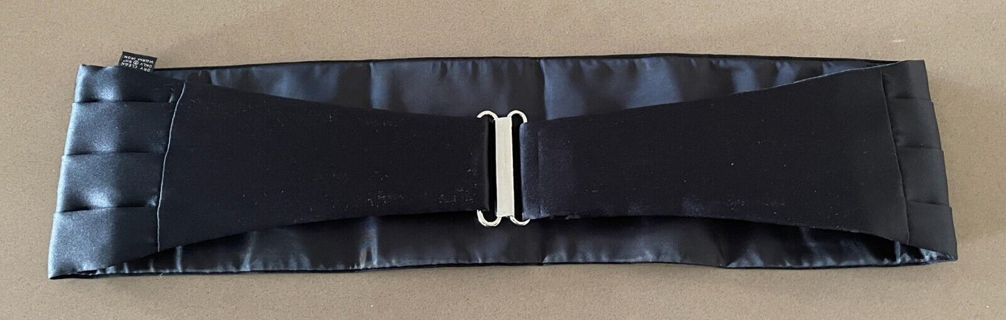Mens Cummerbund Black Adjustable Clasp Back Packaging NEW