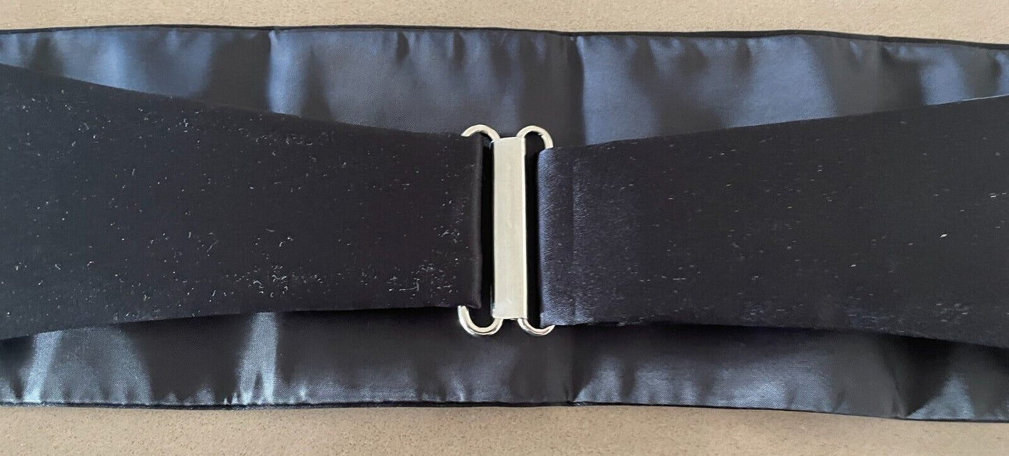 Mens Cummerbund Black Adjustable Clasp Back Packaging NEW