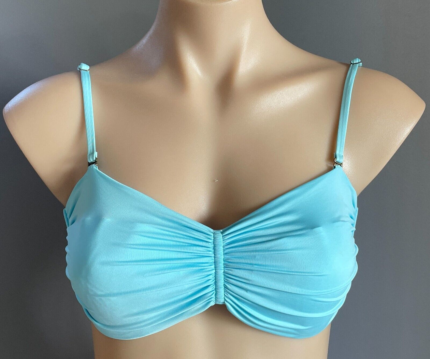 SPEEDO Bikini Top Light Blue Adjustable Shoulder Straps Tie Back Bra ONLY Sz 10