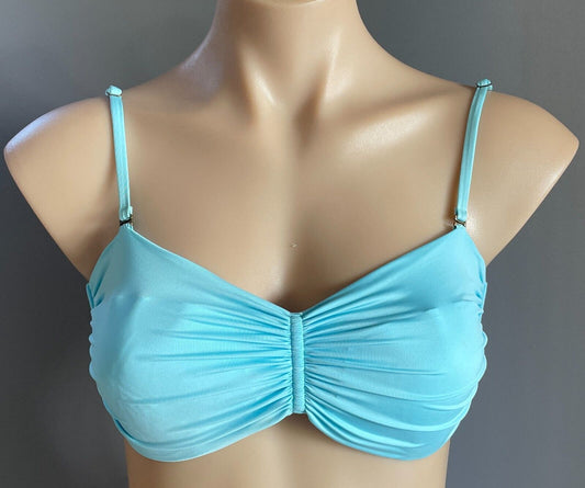 SPEEDO Bikini Top Light Blue Adjustable Shoulder Straps Tie Back Bra ONLY Sz 10