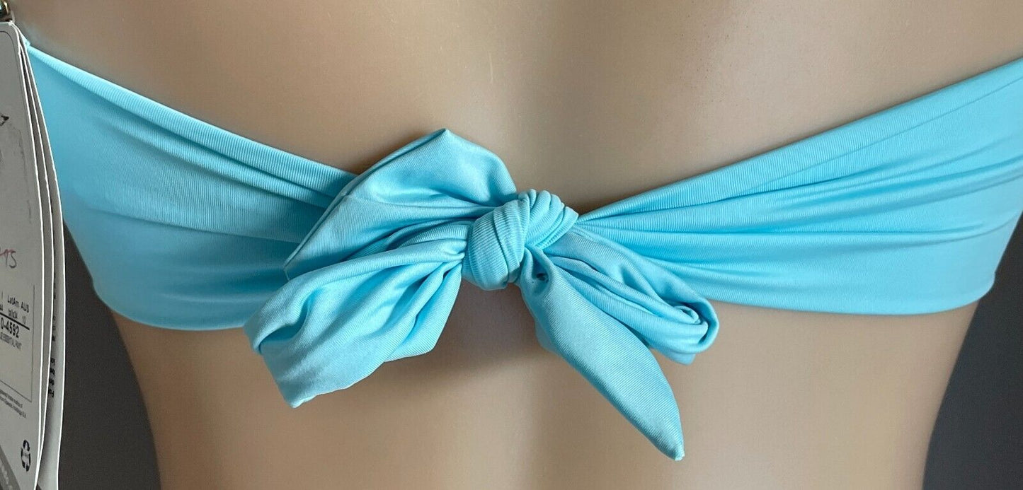 SPEEDO Bikini Top Light Blue Adjustable Shoulder Straps Tie Back Bra ONLY Sz 10