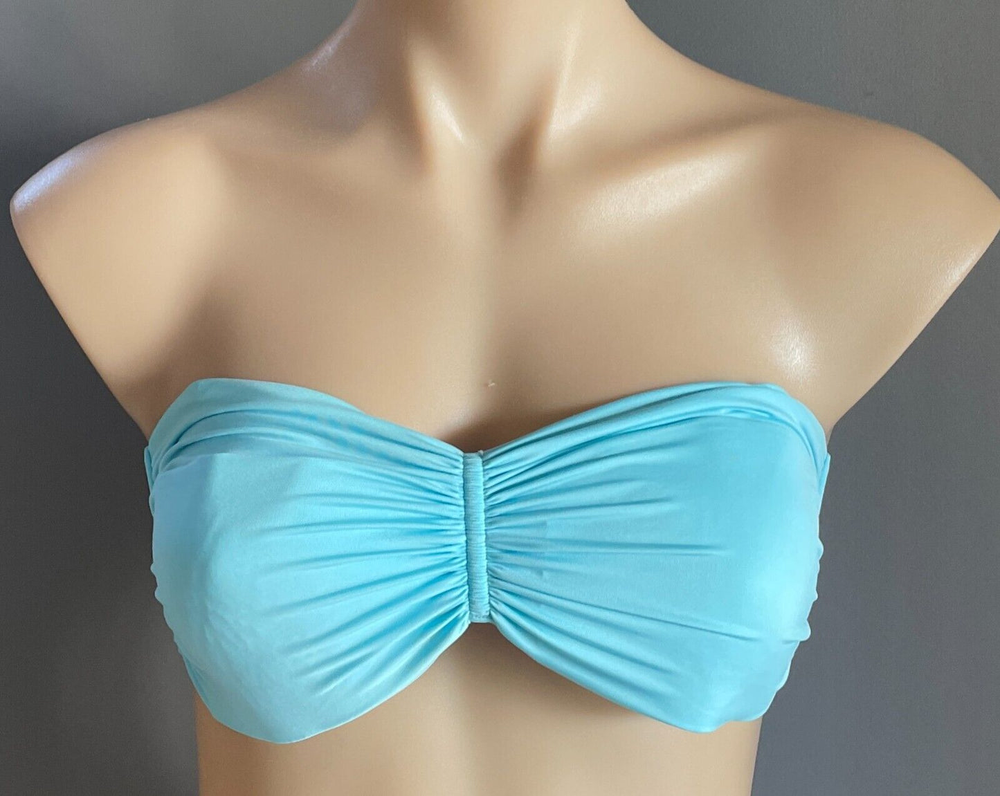 SPEEDO Bikini Top Light Blue Adjustable Shoulder Straps Tie Back Bra ONLY Sz 10