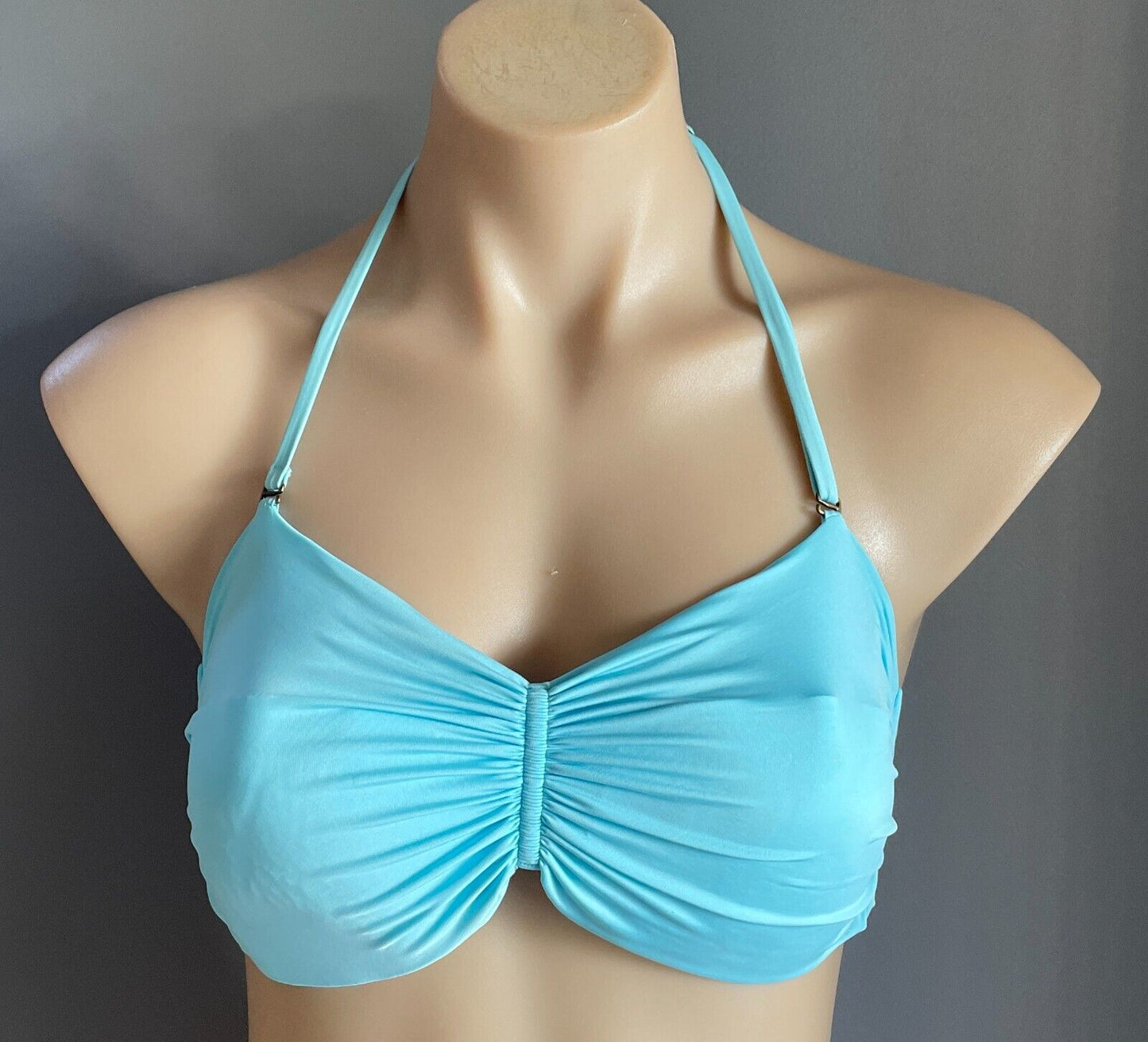 SPEEDO Bikini Top Light Blue Adjustable Shoulder Straps Tie Back Bra ONLY Sz 10