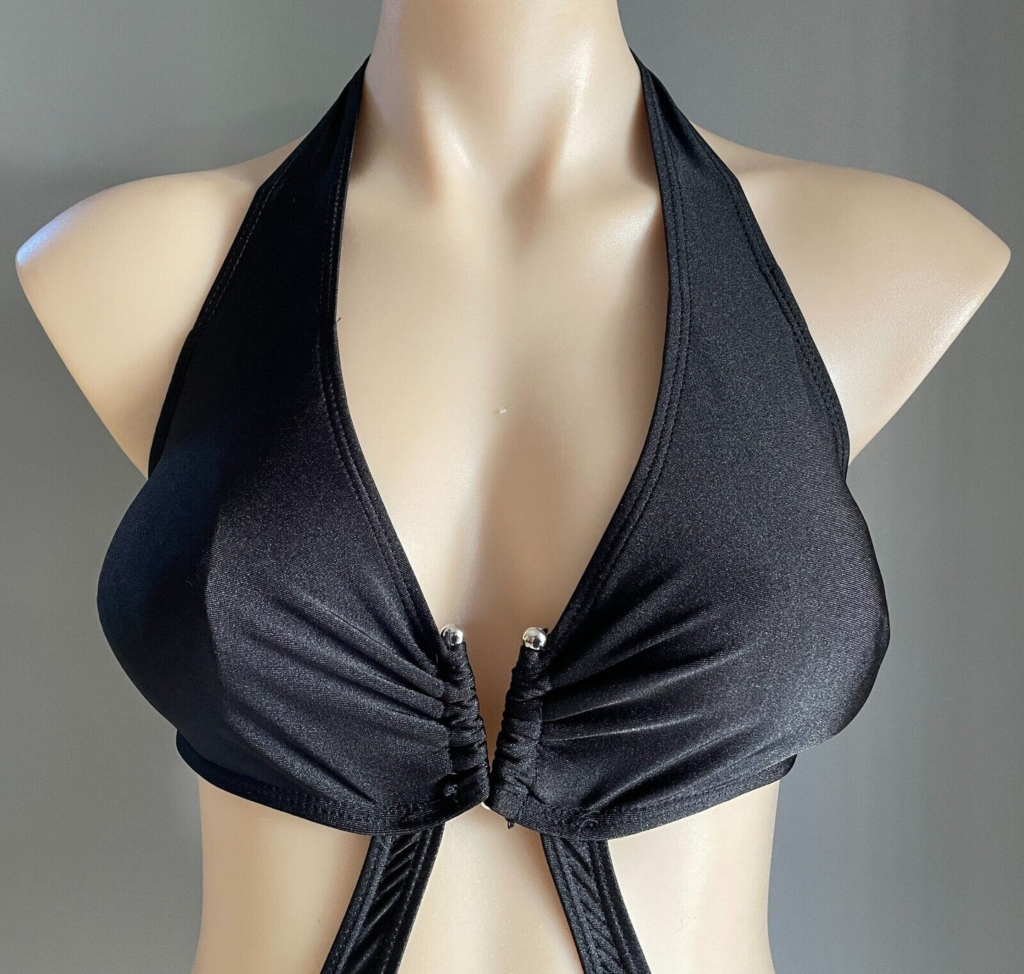 Swimsuit Halter Neck Cut Out Front & Back One Piece Size L 12 Monokini