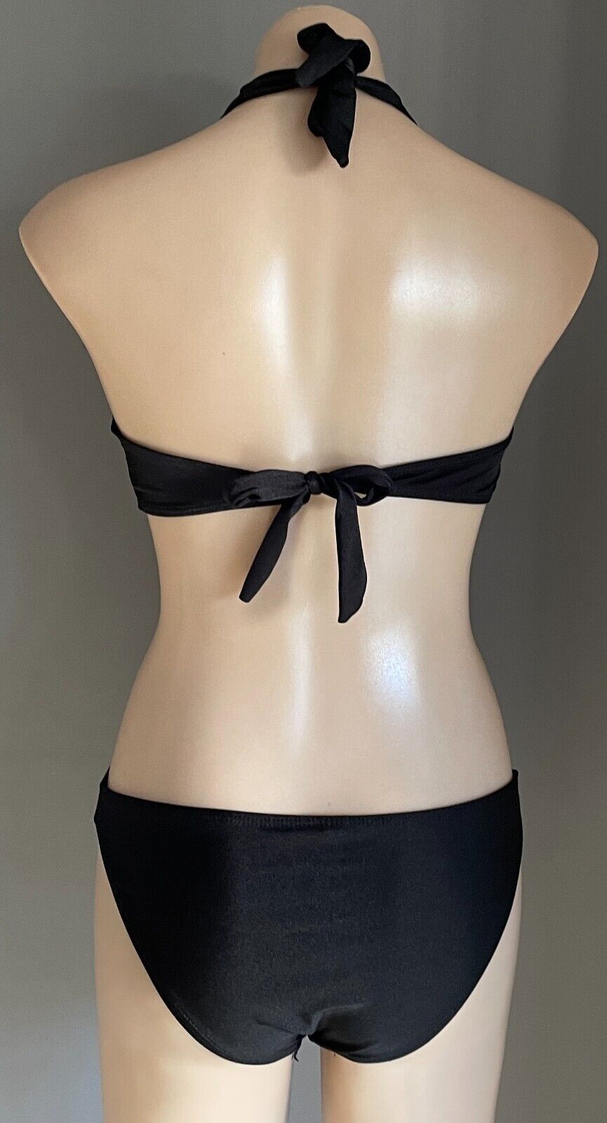 Swimsuit Halter Neck Cut Out Front & Back One Piece Size L 12 Monokini