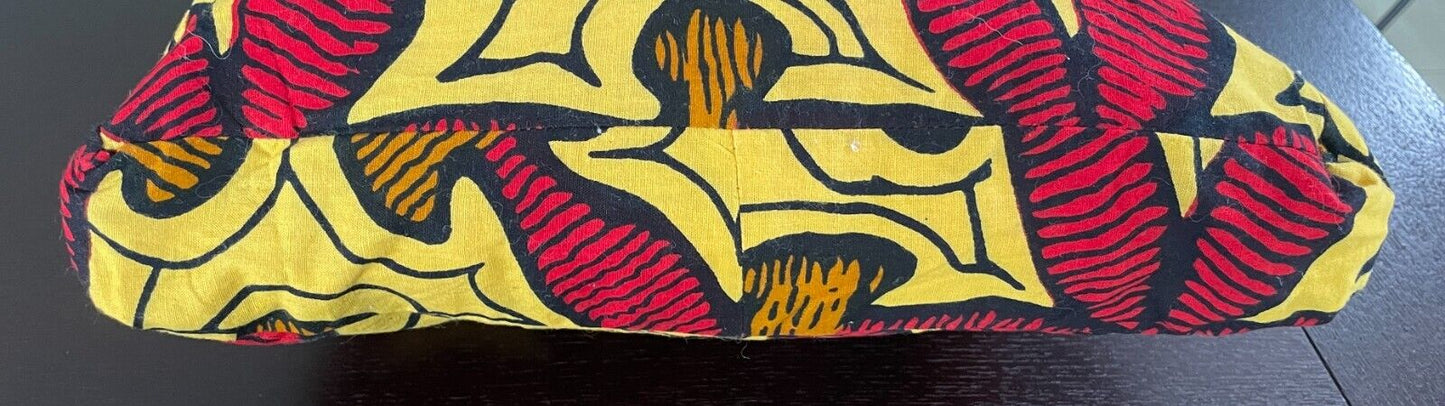 Vibrant Shoulder Bag Bright Yellow Red Black Mustard Abstract Print Fabric