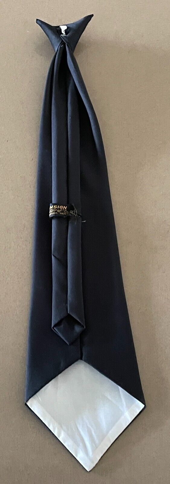 Mens Ties ENSIGN Clip On NeckTie Snapper Fastening Black Pre-Tied Wedding Formal
