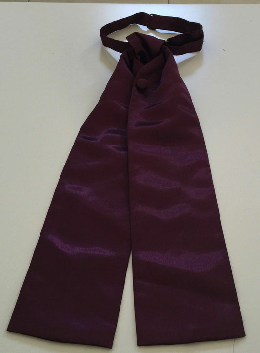 BEAU TIES Mens Cravat Pre-tied NeckTie Deep Crimson Taffeta NEW Vintage Tie