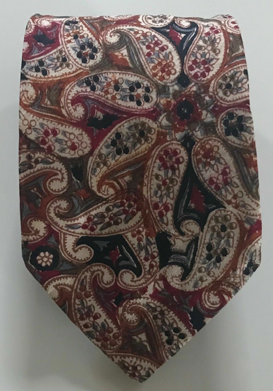 Vintage Mens Silk Tie CHANGE by KHADI SHAVAN  MultiColour Paisley Print
