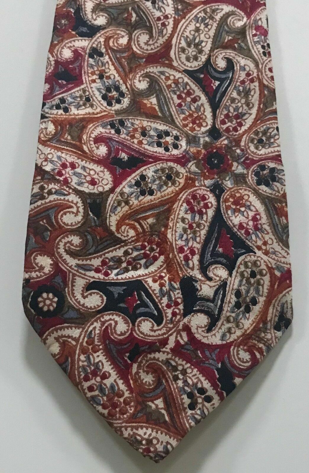 Vintage Mens Silk Tie CHANGE by KHADI SHAVAN  MultiColour Paisley Print