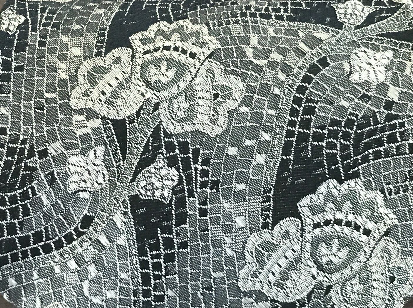 Mens GHERARDINI Silk TIe Grey Black Silver Floral Mosaic Print Italian Neck Tie