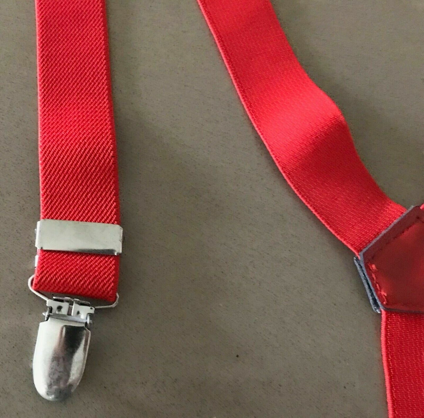 Retro Mens Red Suspenders Adjustable Clip on 2.5cm wide Trousers Braces