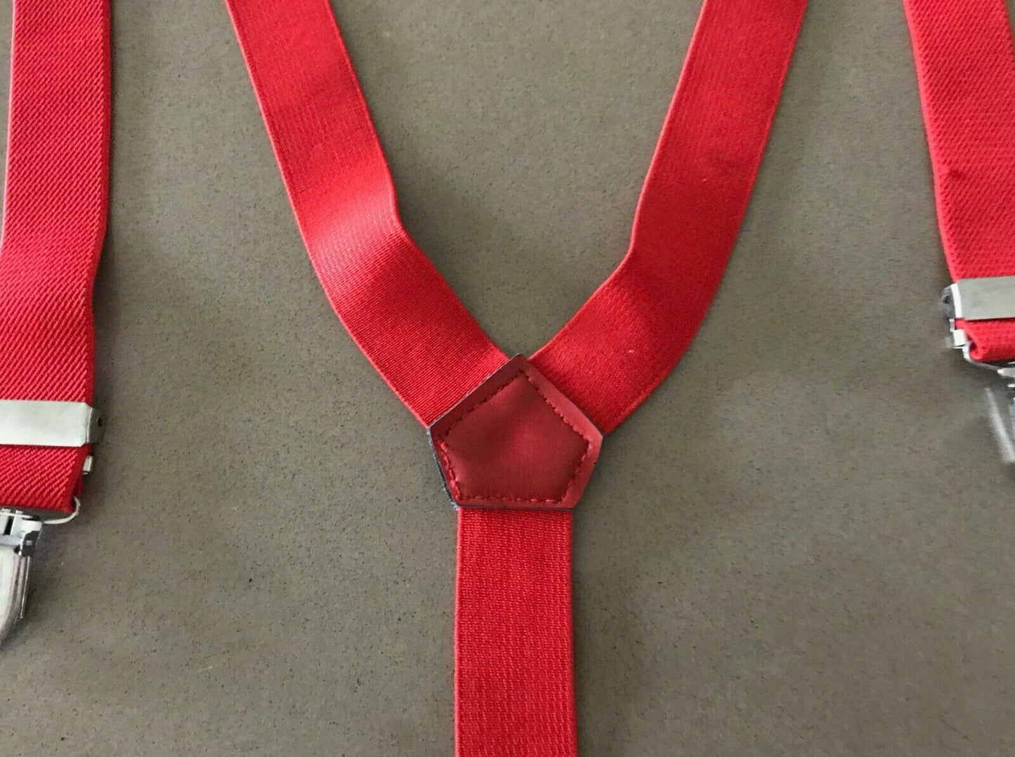 Retro Mens Red Suspenders Adjustable Clip on 2.5cm wide Trousers Braces