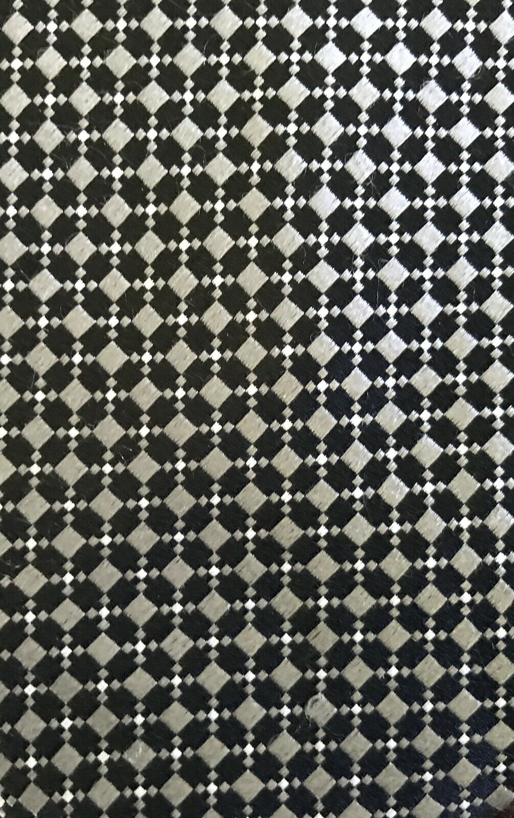 Mens Silk Tie GEOFFREY BEENE Black & Silver Diamond Print NeckTie Elegant