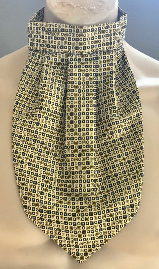 Mens Cravat TOOTAL Yellow MultiColour Tile Print PreTied NeckTie Ascot Vintage