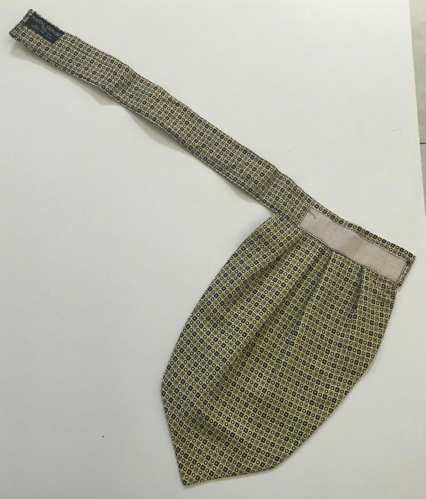 Mens Cravat TOOTAL Yellow MultiColour Tile Print PreTied NeckTie Ascot Vintage