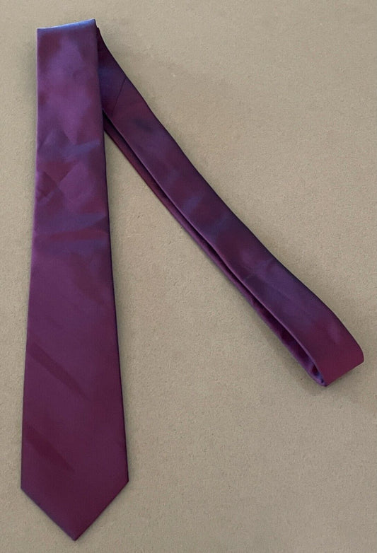 Mens Tie THE COLLECTION DEBENHAMS Iridescent Burgundy Thin NeckTie 7.5cm Wide