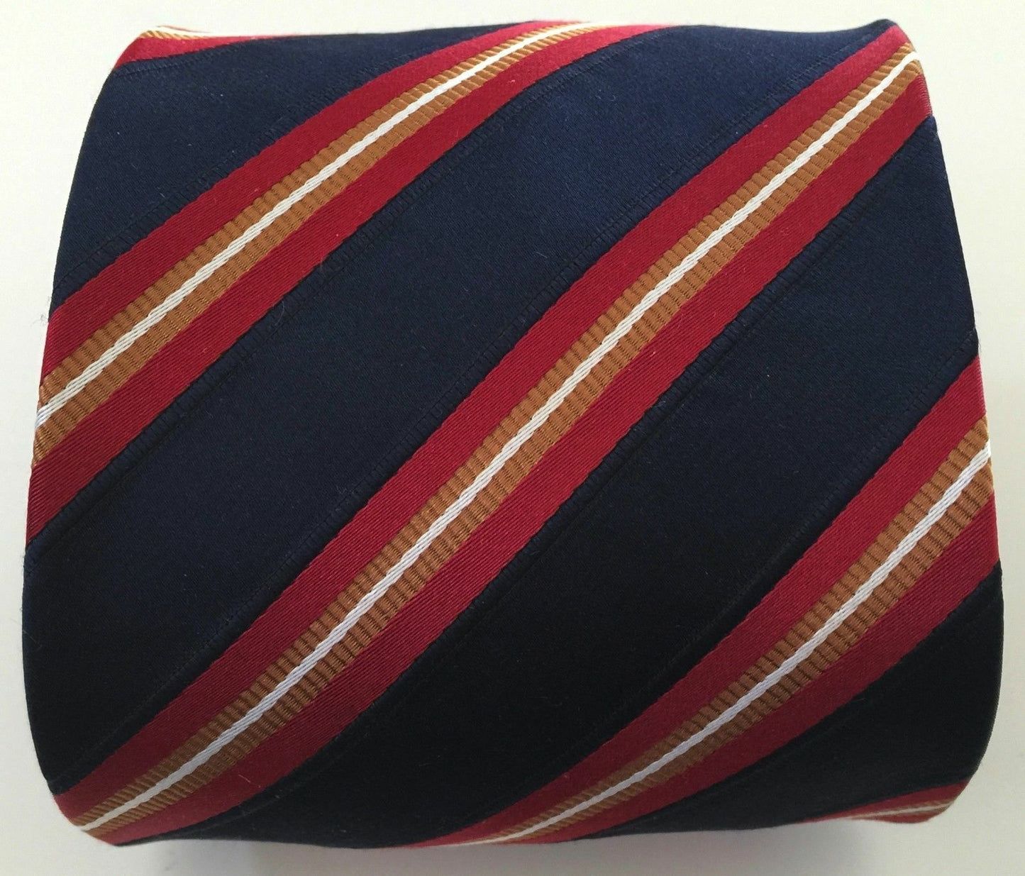 O.P.M  Mens Silk Tie Navy Burgundy Stripe 10 cm NeckTie Retro NEW OPM USA