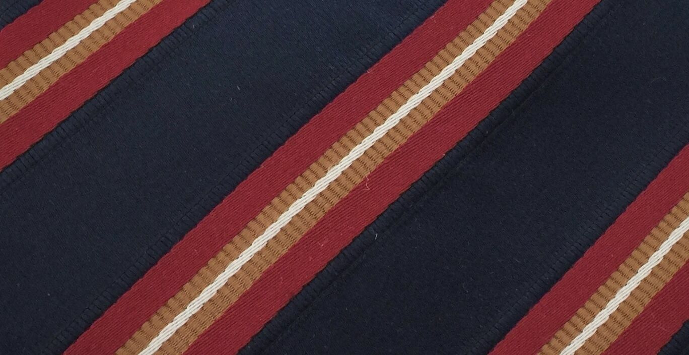 O.P.M  Mens Silk Tie Navy Burgundy Stripe 10 cm NeckTie Retro NEW OPM USA