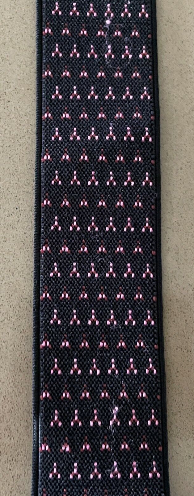 Unisex SUN KONG COW Black & Pink Print Elasticised Clip On Braces Suspenders