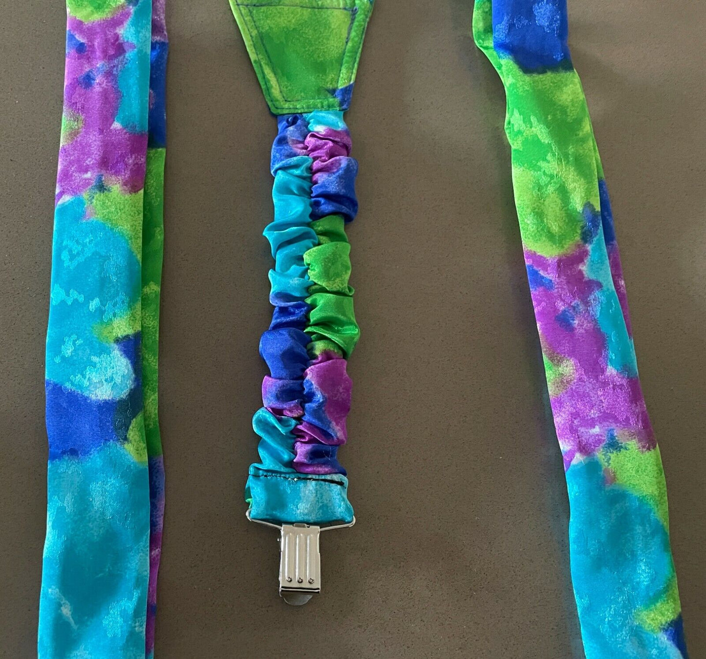 Vtg 1980's BEAU TIES Bright Colour Suspenders Braces Bow Tie Set Adjustable NEW