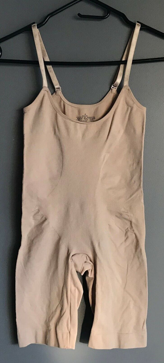 KMART ShapeWear Body Shaper Beige Step In Mid Thigh Seamless Adjust Strap Sz 10