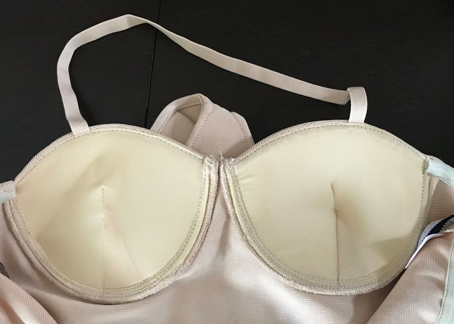 SwimSuit Bodysuit Side Ladder Cut Out ONE PIECE Blush Beige Underwire Size L 12