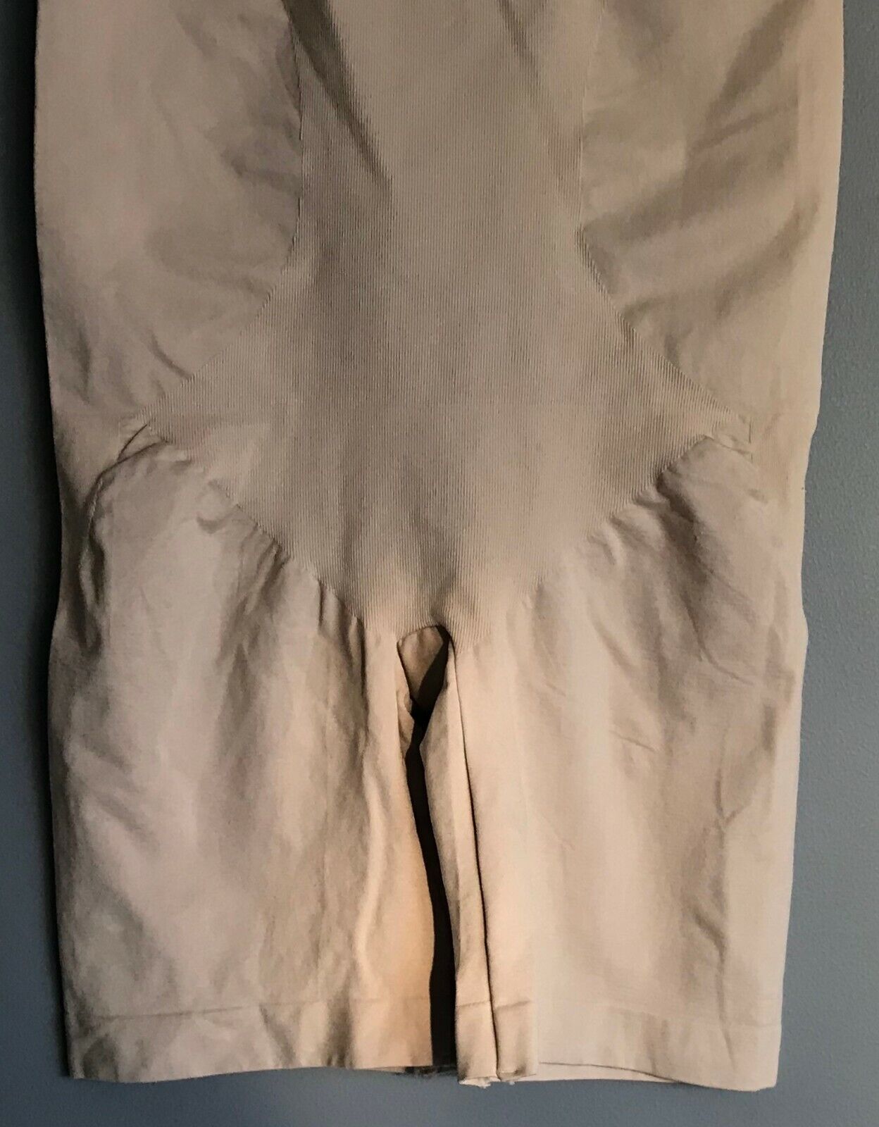 BODYSUIT ShapeWear Beige Step In Mid Thigh Seamless Adjust Strap Plus Sz 18 NEW