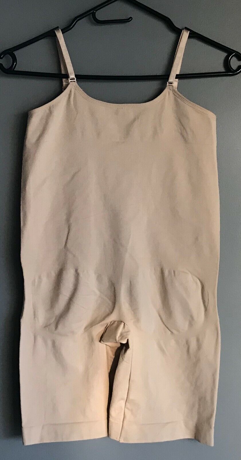BODYSUIT ShapeWear Beige Step In Mid Thigh Seamless Adjust Strap Plus Sz 18 NEW