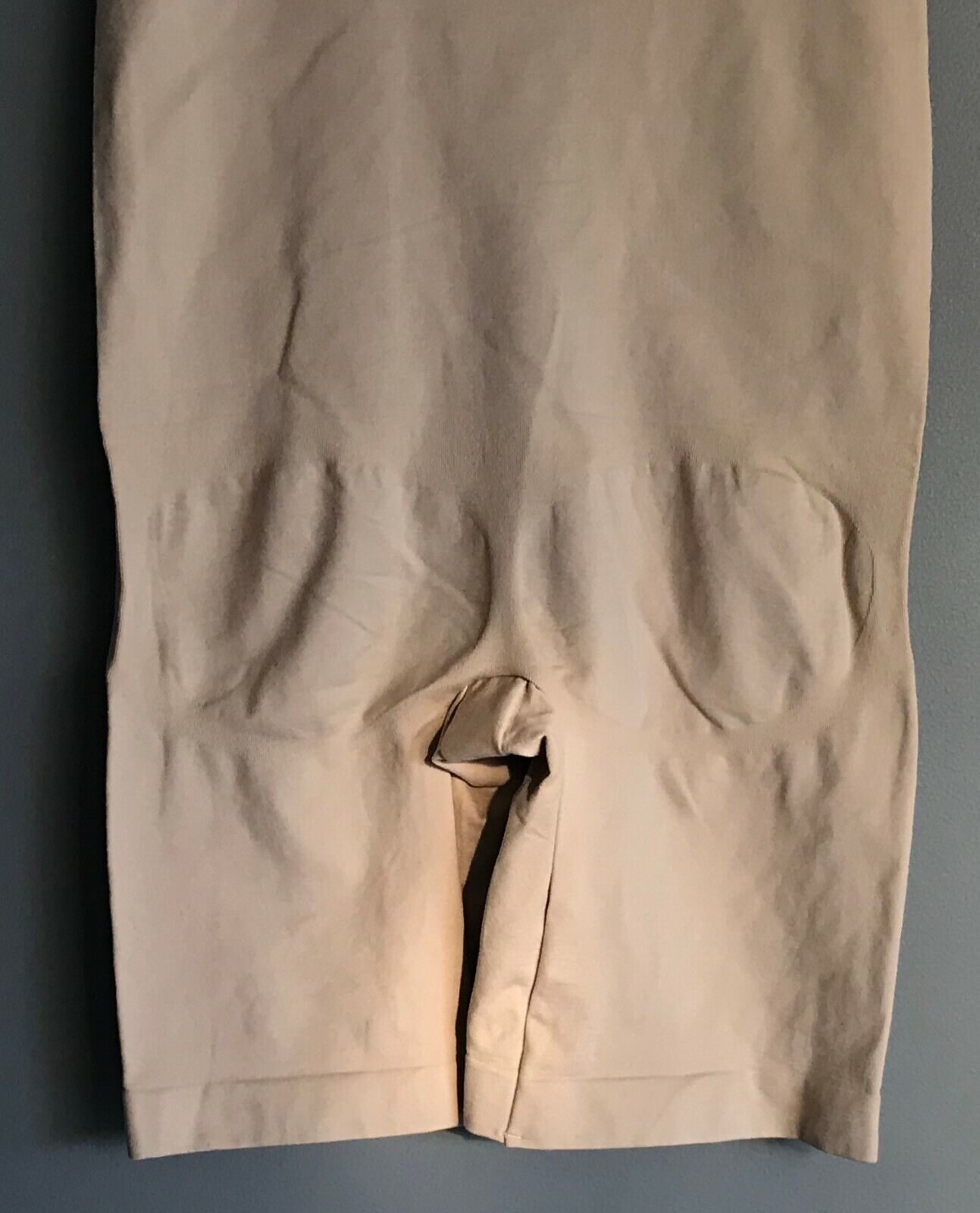 BODYSUIT ShapeWear Beige Step In Mid Thigh Seamless Adjust Strap Plus Sz 18 NEW
